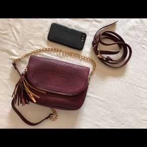 maroon crossbody bag